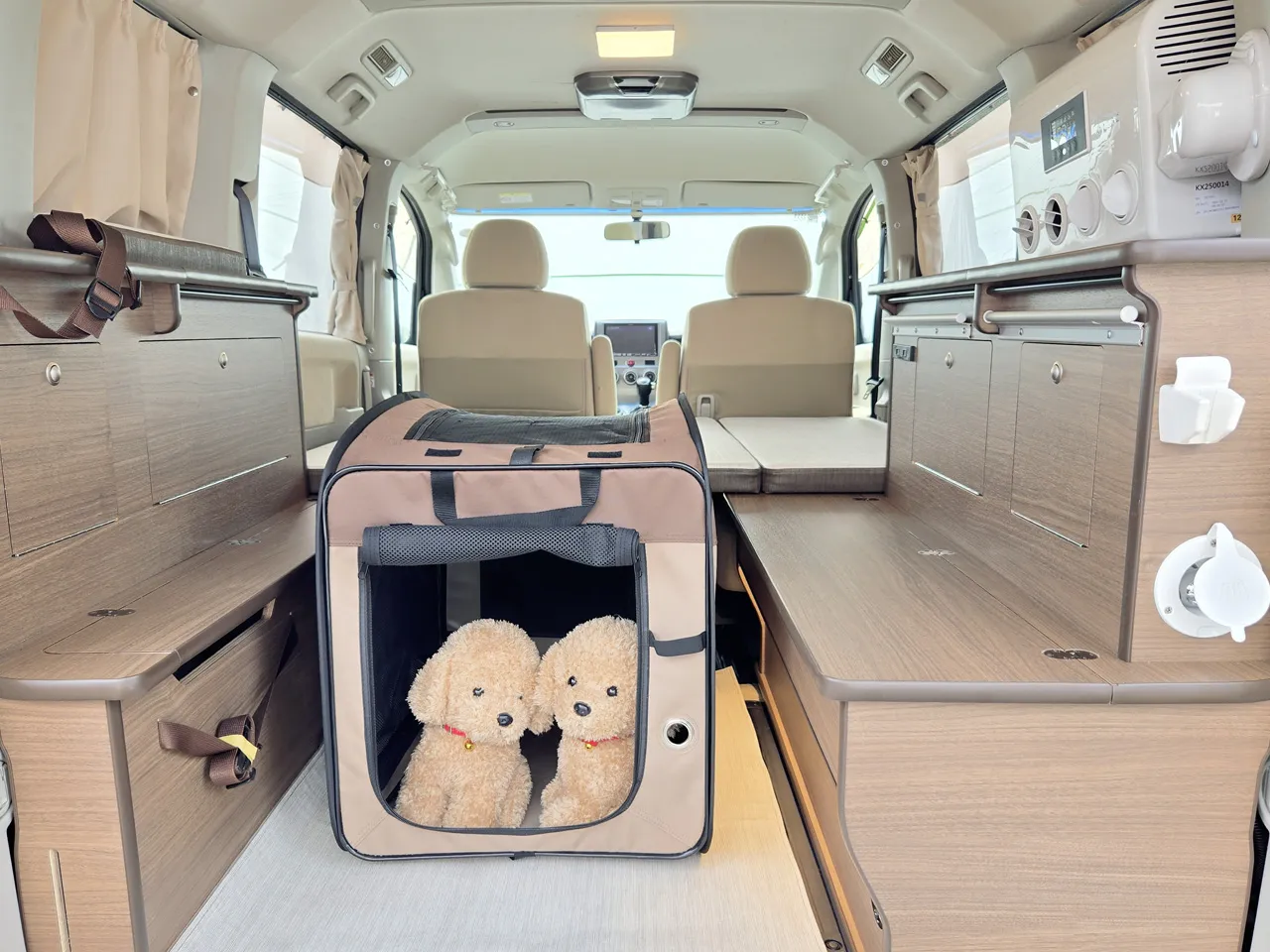 デリカD:5「Dキャンパー ゼロ」写真:大型収納スペースは大型の犬用のケージがスッポリ入る大きさです。